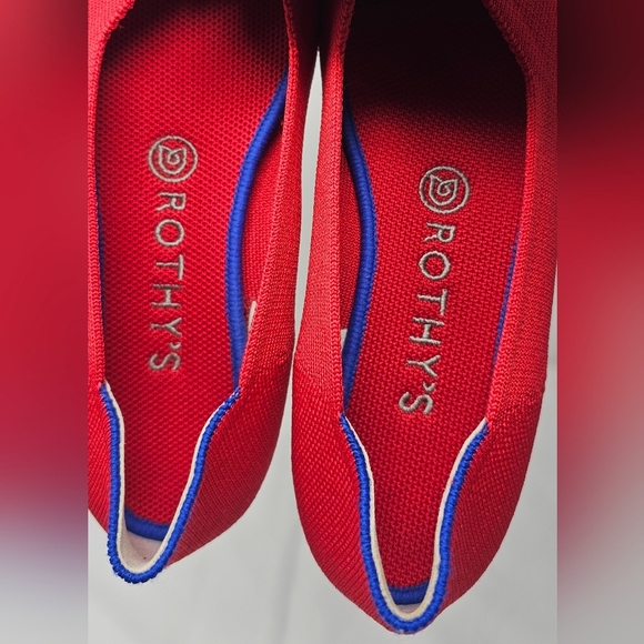 Rothy’s The Flat Size 8.5 US Women’s Bright Red Slip-On Round Toe Flats - Picture 10 of 14